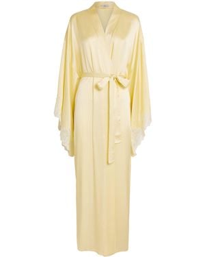 Bocan Satin Lace-Trim Heidi Robe - Yellow
