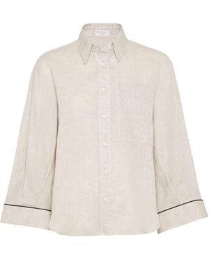 Brunello Cucinelli Linen Oversized Shirt - Natural