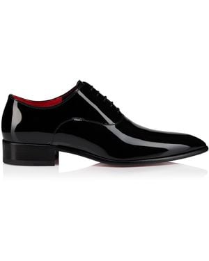 Christian Louboutin Pelvis Patent Leather Oxford Shoes - Black