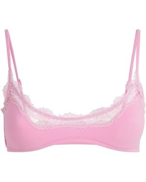 Skims Lace-Trim Fits Everybody Scoop-Neck Bralette - Pink