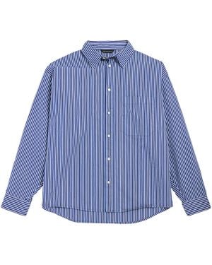 Balenciaga Cotton-Blend Striped Shirt - Blue
