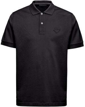 Prada Pique Polo Shirt in White for Men Lyst UK