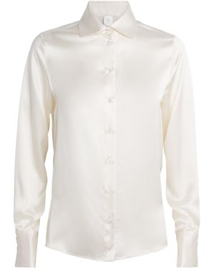 Eleventy Silk Long-Sleeve Shirt - White