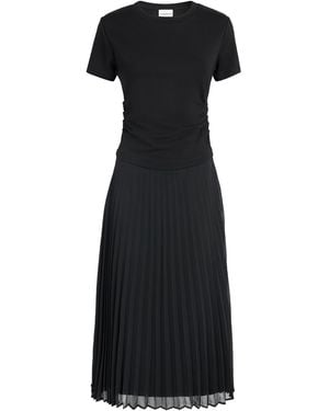 Claudie Pierlot Hybrid Pleated T-Shirt Midi Dress - Black