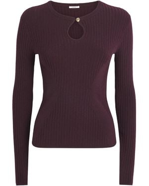 JOSEPH Merino-Blend Keyhole Luz Sweater - Purple