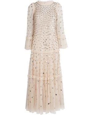 Needle & Thread Glisten Tiered Gown - Natural