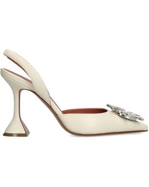 AMINA MUADDI Leather Begum Slingback Court Shoes 95 - Metallic