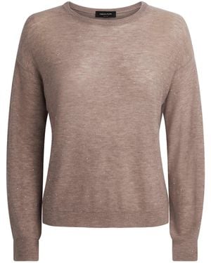 Fabiana Filippi Merino Wool-Blend Embellished Jumper - Brown