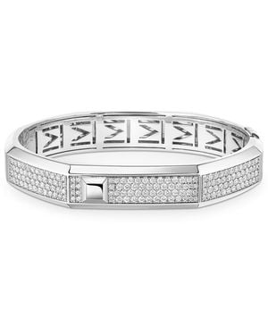 Messika Moderniste And Diamond Large Pavé Bangle - White