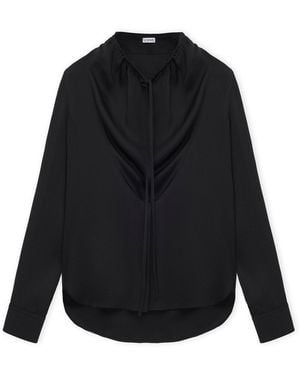 Loewe Silk-Blend Satin Blouse - Black