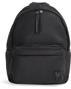 Ami Paris Canvas Marcel Backpack - Black