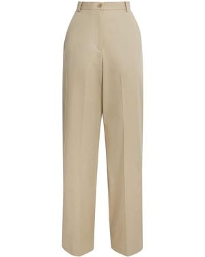 Claudie Pierlot Cotton Straight Trousers - Natural
