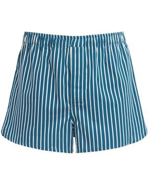 Derek Rose Cotton Stripe Boxer Shorts - Blue