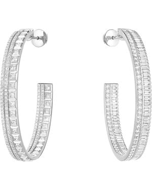 Boucheron And Diamond Quatre Radiant Edition Hoop Earrings - White