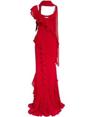 De La Vali Chiffon Mayara Maxi Dress - Red