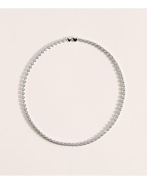 Astrid & Miyu Sterling Heart Tennis Necklace - Natural