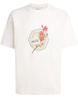 Drole de Monsieur Cotton Porcelain Printed T-Shirt - White