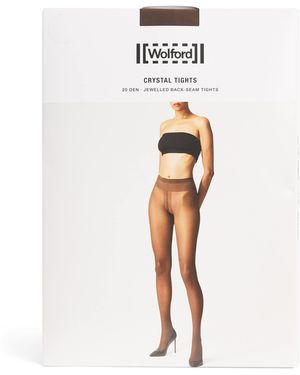Wolford Crystal Back-Seam 20 Tights - White