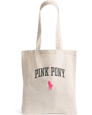 Polo Ralph Lauren Canvas Pony Shopper Tote Bag - White