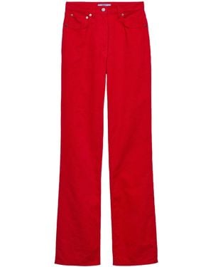 Prada Corduroy Straight Trousers - Red