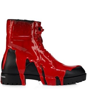 Christian Louboutin Molten Trapman Biker Boots - Red
