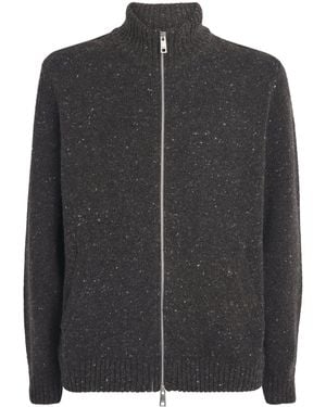 Samsøe & Samsøe Wool-Blend Sanate Zip-Up Cardigan - Black