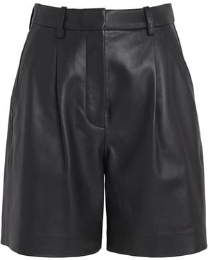 JOSEPH Suze Leather Shorts - Black