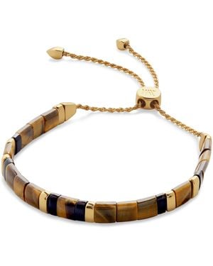 Monica Vinader Vermeil And Tiger Eye Delphi Friendship Bracelet - Metallic
