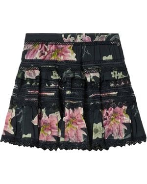 AllSaints Floral Zora Mini Skirt - Black