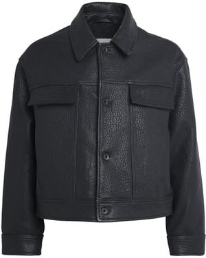 Studio Nicholson Oversized Doyard Leather Jacket - Black