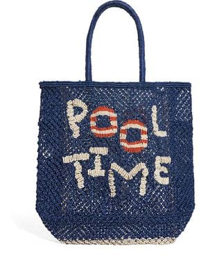 The Jacksons Jute Barry Pool Time Tote Bag - Blue