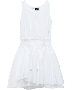 Loewe X Paula's Ibiza Cotton Poplin Ruched Mini Dress - White
