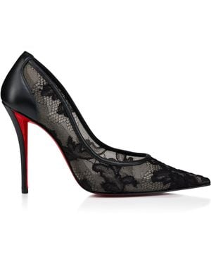 Christian Louboutin Miss Z Mesh 100 Lace Court Shoes - Black