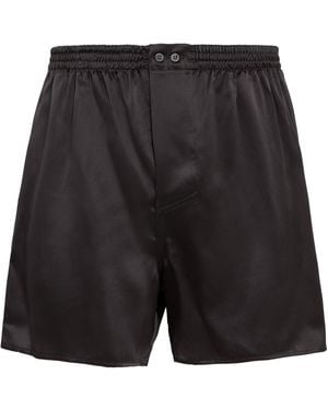Zimmerli of Switzerland Silk Relaxed Boxers - Black