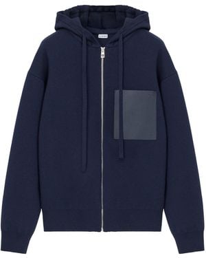 Loewe Wool-Blend Zip-Up Hoodie - Blue