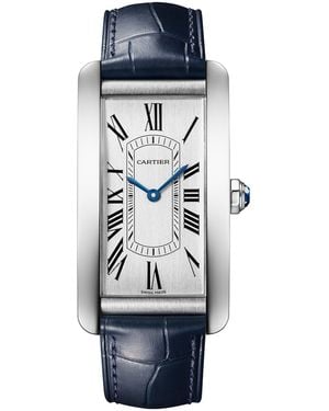 Cartier Large Stainless Steel Tank Américaine Watch - Blue