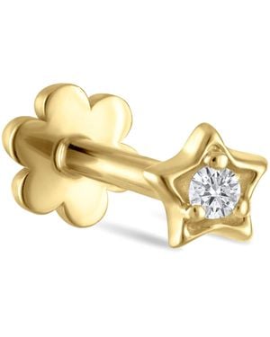 Maria Tash Diamond Solitaire Star Threaded Stud Earring - Metallic