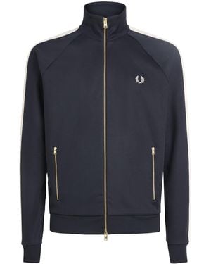 Fred Perry Embroidered Taped Track Jacket - Blue