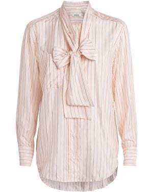 Sandro Pussybow Stripe Shirt - White