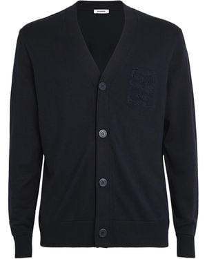 Sandro Monogram V-Neck Cardigan - Blue