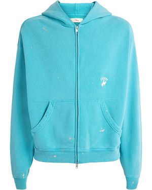 CHERRY LA Western Athletic Zip-Up Hoodie - Blue
