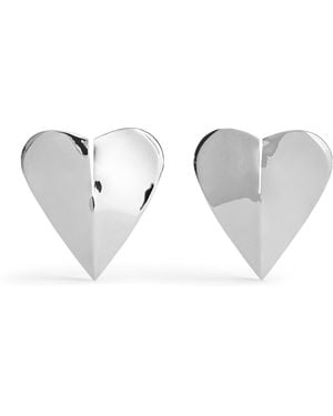 Alaïa Le Coeur Stud Earrings - Gray