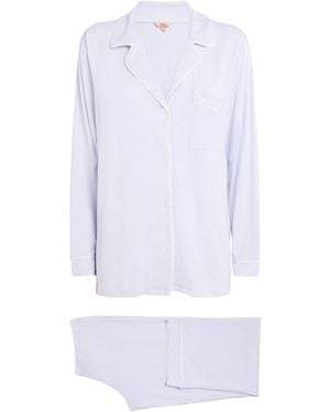 Eberjey Gisele Long Piped Pyjama Set - White