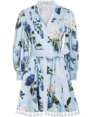 Alice + Olivia Floral Lucy Mini Dress - Blue
