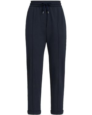 Brunello Cucinelli Stretch-Cotton Slim Sweatpants - Blue