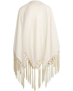 Colombo Cashmere And Leather Fringe-Trim Cape - White