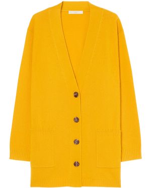 Marina Rinaldi Cashmere V-Neck Cardigan - Yellow