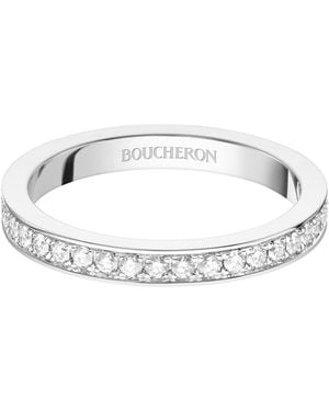 Boucheron Platinum And Diamond Beloved Wedding Band - Metallic