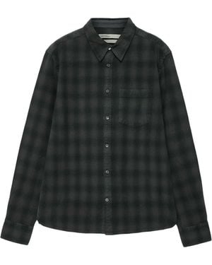 AllSaints Organic Cotton Check Bower Shirt - Black