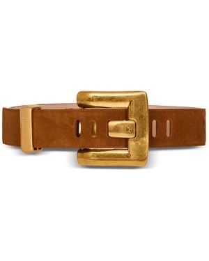 Balmain Suede Anthem Belt - Brown